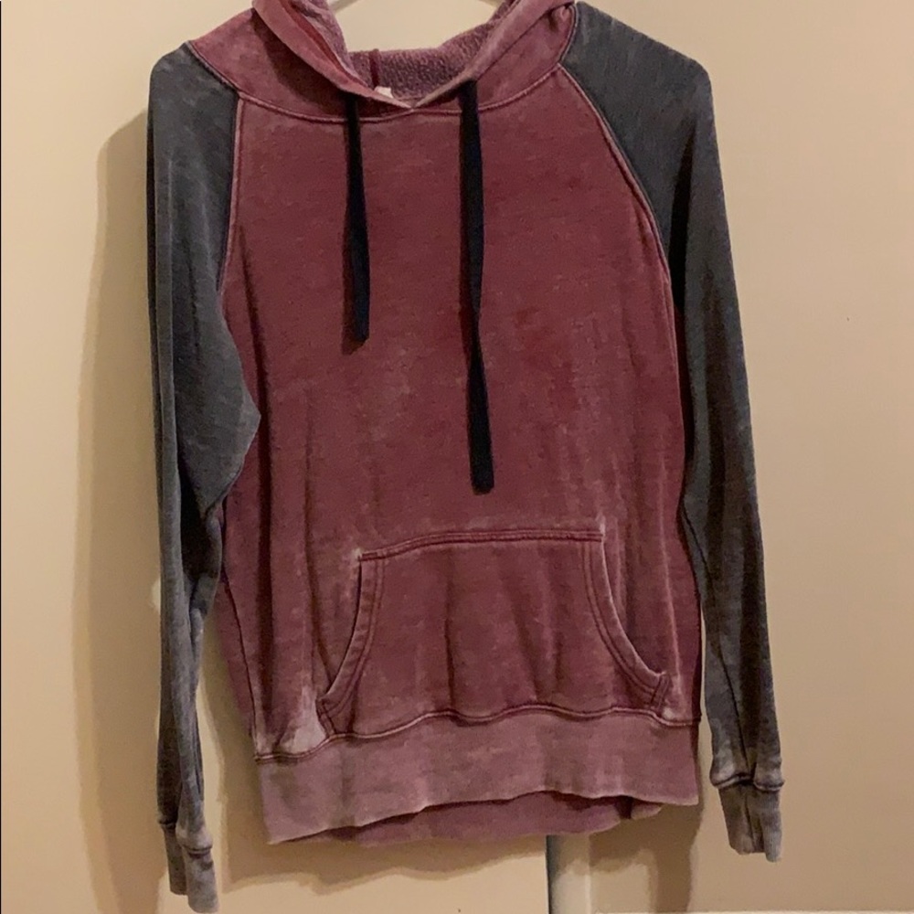 Distressed Pink/Grey Hoodie